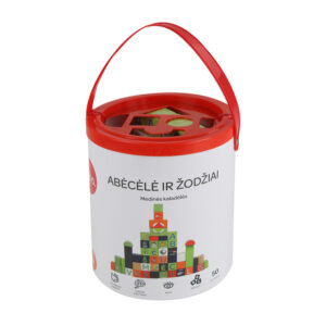 bo. Medinės kaladėlės „Abėcėlė ir žodžiai“, lietuvių k.