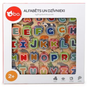 bo. Izglītojoša puzle "Alfabēts un dzīvnieki" (latviešu valodā)